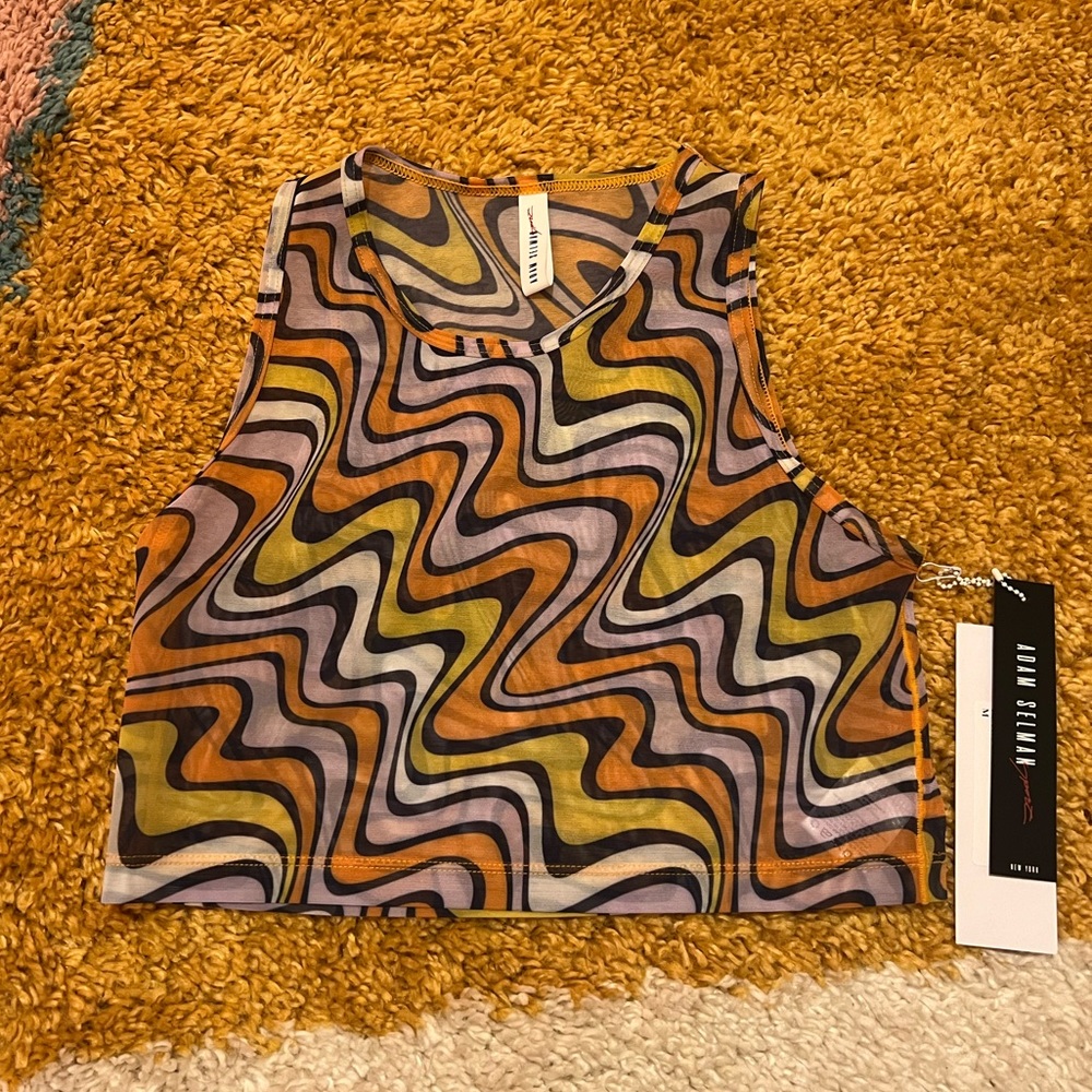 NWT Adam Selman Retro Mesh Crop Top size Medium